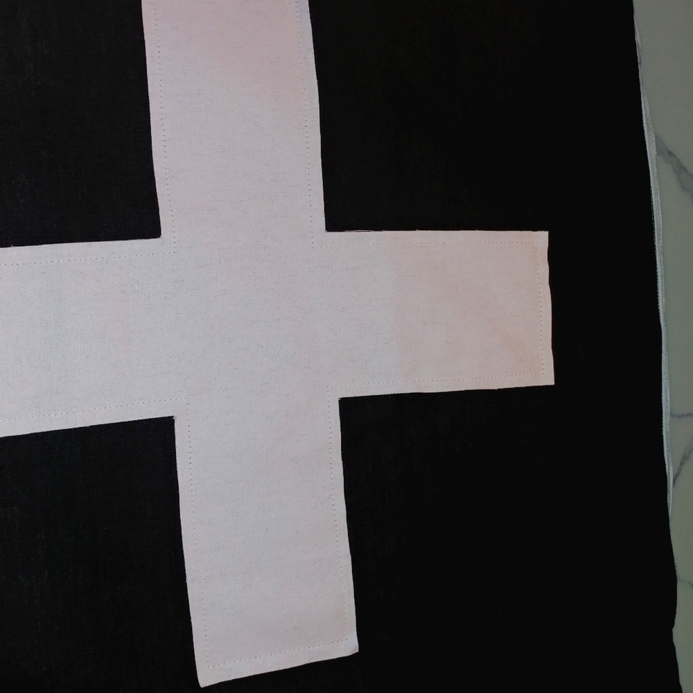 Swiss cross linen pillow cover